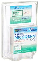 Clear NicoDerm CQ 21 mg - STEP 1 - Smoking Cessation Aid Patches - 21 ea