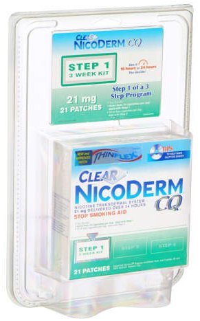 Clear NicoDerm CQ 21 mg - STEP 1 - Smoking Cessation Aid Patches - 21 ea