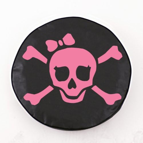 Pink Jolly Roger Girl Tire Covers Size: Universal Small - 28.5 x 8 Inch