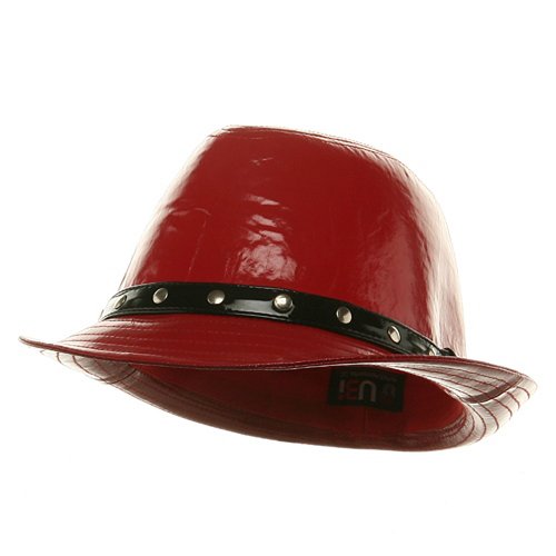 Vinyl Rocker Trilby Hat-Red W19S59A