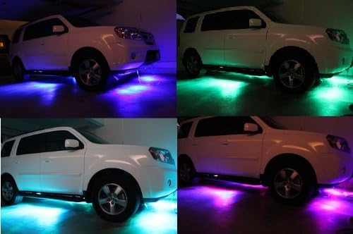 LED strips underbody 4pcs lighting kit 7-solid colors wireless remote sound mode super bright led under glow