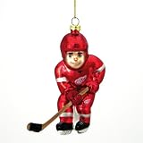Detroit Red Wings NHL Glass Hockey Player Ornament (4)