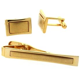 Colibri Cuff Link and Tie Clip Gold Tone in Gift Box AMS030000 by 