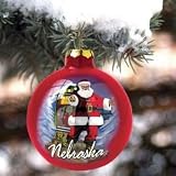 Nebraska Cornhuskers Hand Painted Art Glass Ornament