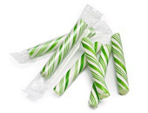 Lime Sticklettes Green & White Petite Candy Sticks 25 Piece Box