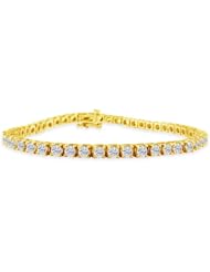 9-Inch 3.85ct Diamond Tennis Bracelet in 14k Yellow Gold