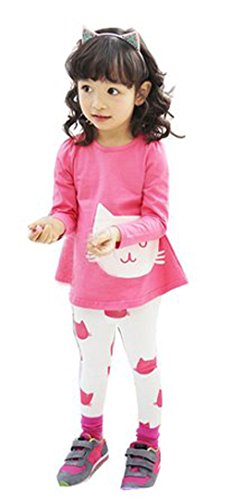 Upopby Cute Baby Girls Clothes Pants Sets Cartoon 2pcs Top and Legging Outfits