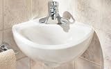 American Standard 0451.021.020 Corner Minette Vitreous China Wall-Mount Lavatory Sink with Faucet Holes on 4-Inch Centers, White