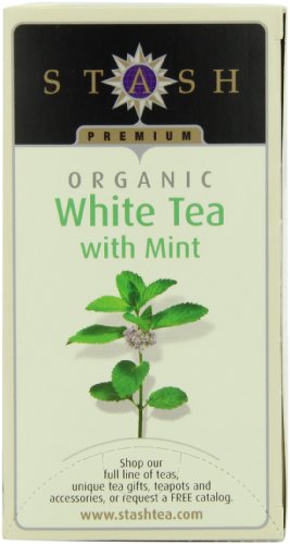 Stash Tea Organic White Tea with Mint, 18-Count Tea Bags (Pack of 6)