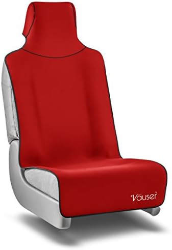 VauserTM Waterproof Neoprene Car Seat Cover - Universal Fit - Non-Slip SurpreneTM Base - Pet Protector (Red)