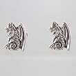 Small Dragon Stud Earrings in Sterling Silver, #9506