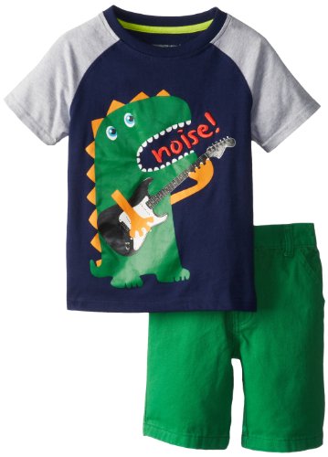 Kids Headquarters Boys 2-7 Crew Neck Tee with Green Shorts