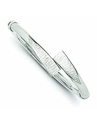 Genuine .925 Sterling Silver Rhodium Polished Diamond Cut Hinged Bangle 10.6 Grams . 100% Satisfaction Guaranteed.
