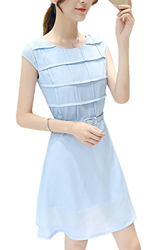 (サラキッド） SaraKid フレンチ スリーブ Aライン スリム ワンピース 着やせ ひざ丈 ベルト 付き レディース きれいめ 大人 エレガント フェミニン