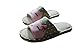 Bronze Times(TM) Unisex Premium Cartoon Cat Polka Dots Flax House Slipper (green L)