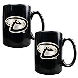 Arizona Diamondbacks 2pc Black Ceramic Mug Set - Primary Logo MLB Baseball