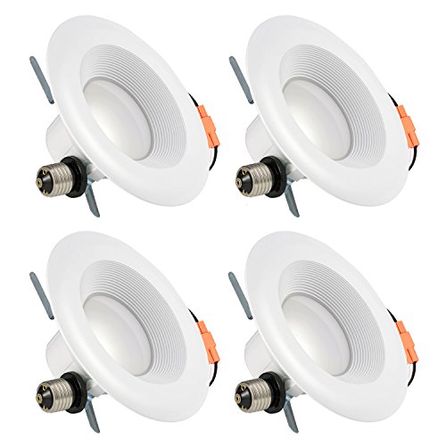 Recessed LED Lighting,LuminWiz 5/6 inch 14W 4000K CRI90 Daylight White Dimmable LED Downlight Retrofit Lighting Fixture,LED Ceiling Light,100W Equivalent,Energy Star,UL Listed,4-Pack