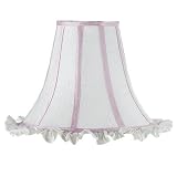 Large Shade - White Ruffle w Pink trim