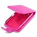 BLACKBERRY TORCH 9850 PREMIUM PU LEATHER FLIP CASE - HOT PINK, WITH QUBITS-BRANDED MICROFIBER CLEANING CLOTH