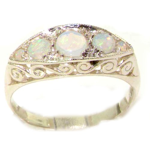 Carved Solid English Sterling Silver Natural Fiery Opal Ring - Finger Sizes 5 to 12 Available