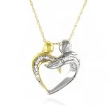 10k Two-Tone Gold Mother's Day Pendant (1/4 cttw, H-I Color, I3 Clarity), 18