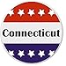 Connecticut (CT) Red White Blue Stars 2.25