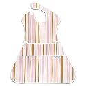 Bumkins Waterproof SuperSized SuperBib - Rose/Chocolate Stripes