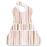 Bumkins Waterproof SuperSized SuperBib - Rose/Chocolate Stripes