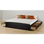 Contemporary Black Finish King Size Platform Storage Bed