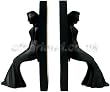Kikkerland Pair of Leaning Ladies Bookends, Black