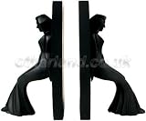 Kikkerland Pair of Leaning Ladies Bookends, Black