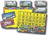 Carson-Dellosa CD3270 Calendar Bulletin Board, 12-Monthly Headers/33 Numbered Cover-Ups