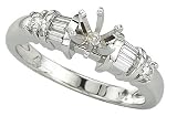 14K White Gold Diamond Engagement Ring Semimount