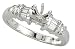 14K White Gold Diamond Engagement Ring Semimount