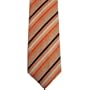 Coral Orange Cream Black Striped Men's Necktie