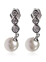 My Silver Pendientes Triple Circonita Perla