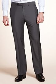 Savile Row Inspired Pure Wool Flat Front Twill Trousers