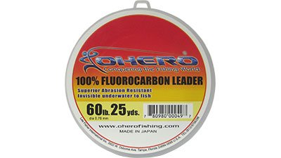 Ohero 100% Fluorocarbon Leader 60 Lb 25 Yards Spool
