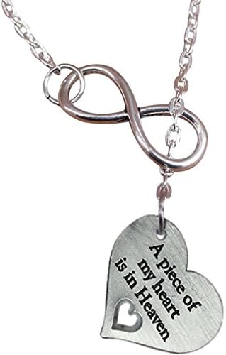 "A piece of my heart is in Heaven" Infinity Necklace