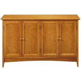 Hawthorne 47.5w Console W/ 4 Wood Doors, 47.5W, OAK