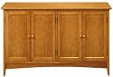 Furniture online: Hawthorne 47.5"w Console W/ 4 Wood Doors, 47.5"W, OAK