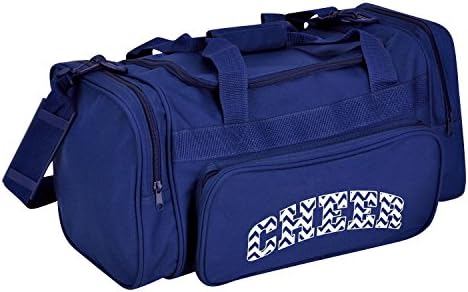 Large Durable Canvas Chevron Cheer Duffel Bag by Getz - Navy Blue