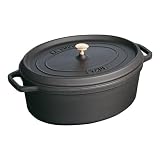 Staub 7 Quart Oval Cocotte, Black