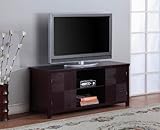 Espresso Finish 2 Door Plasma TV Stand Entertainment Center With Storage