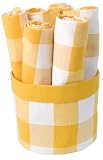 Now Designs Bucket o' Napkins, Picnic Check, Sunflower, Set of 6