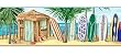 Surf's Up - Boys Surfing Wallpaper Wall Border