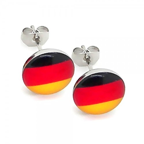 1 Paar Ohrstecker Fakeplugs Ohrringe Ohrschuck Fanartikel Deutschland Fussball WM EM