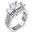 Cubic Zirconia Silver Wedding Ring Set - size 6