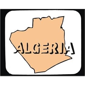 Mouse Pad with map, Algeria, country, nation, geography, shape, land