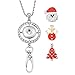 Souarts Womens Christmas Office Lanyard ID Badges Holder Necklace with 3pcs Snap Charms Jewelry Pendant Clip (Red)